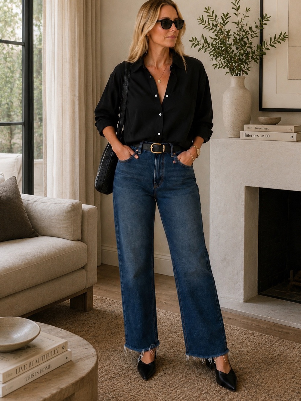 NWT American Eagle Relaxed Mom Jeans 0 Dark Wash Raw Hem High Rise